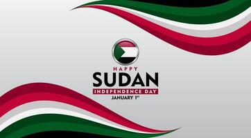 Sudan Independence Day background. With Waving Flags Abstract Background vector