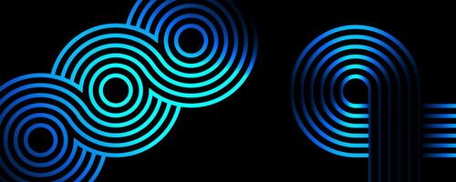 Blue abstract background with glowing geometric lines. Futuristic technology concept. For cover, poster, presentation, banner, website. illustration vector
