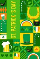St. Patricks Day. Vertical modern template design for background, banner, greeting card, poster with text inscription. illustration vector