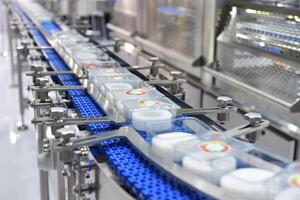 Food products boxs transfer on Automated conveyor systems industrial automation for package photo