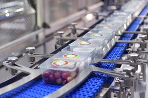 Food products boxs transfer on Automated conveyor systems industrial automation for package photo