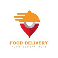 Food delivery logo design template vector