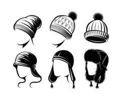 Casual Hat Silhouette Collection Template vector