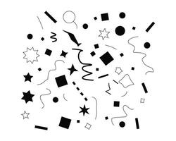 Minimal Confetti Silhouette Design Set vector