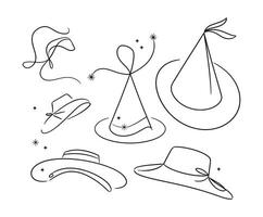 Minimalist Party Hats with Stripes Silhouettes vector