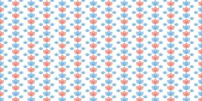a pattern background with blue and red flowers on it vector