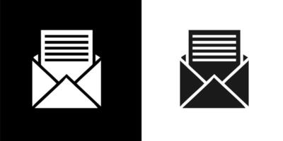 an envelope with a paper inside and a white and black background vector