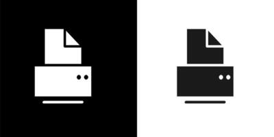 a black and white image of a printer and a white one vector