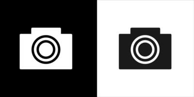 camera icon in black and white vector