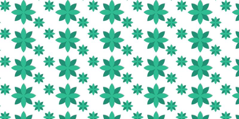 a green and white pattern background with flowers