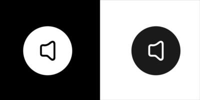 two black and white icons of a speaker and a microphone vector