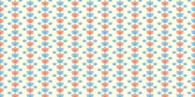 pattern background with blue and red flowers vector