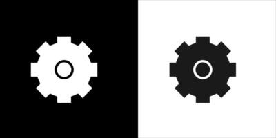 a black and white image of a gear on white background vector