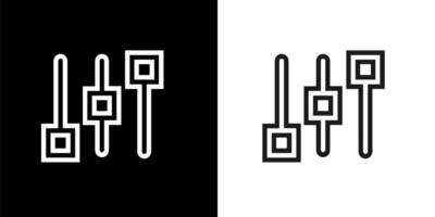 two black and white icon of a equalizer and a square vector