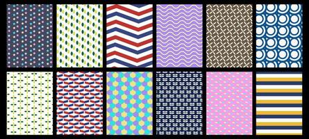 collection of colorful different patterns background and designs vector