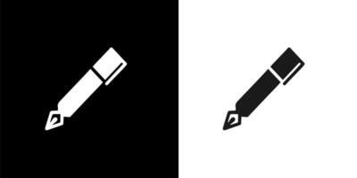 a black and white image of a pen and a white one vector