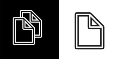 two black and white icons of a file folder vector