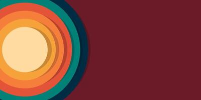 a colorful circle with a yellow center on a red background vector
