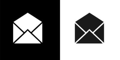 message icon on white and black background vector