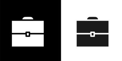 two black and white icons of a briefcase vector