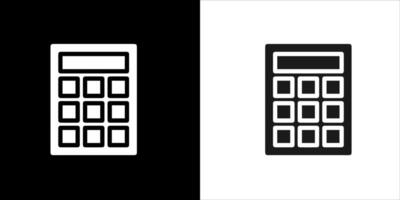 a calculator icon on a black and white background vector