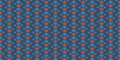 a blue and red pattern background with flowers vector