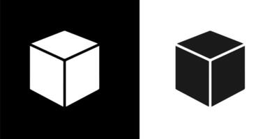two different icon for a cube and a square vector