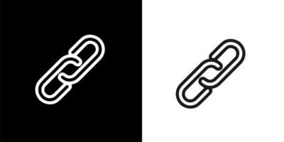 a black and white icon of a link and a white one vector