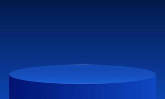blue podium background. Abstract composition in minimal design. Studio showroom for product vector
