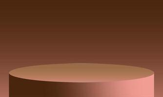 brown podium background. Abstract composition in minimal design. Studio showroom for product vector