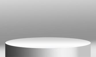 white or light gray podium background. Abstract composition in minimal design. Studio showroom for product vector