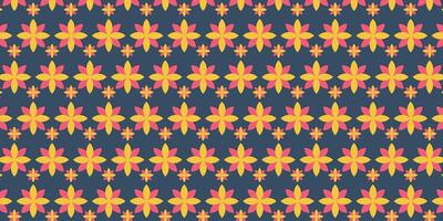 a pattern with yellow and orange flowers on a dark background vector