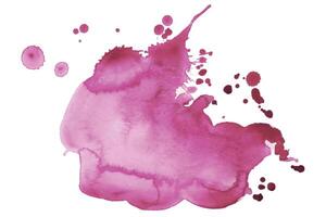 Abstract Watercolor Splatter Texture. Pink Watercolor Splatter on White Background. Aquarelle splash with drops stains vector