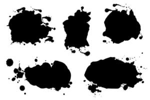 Artistic Black Ink Spray Stains and Blots. Ink splashes banners set with drops blots and spray stains. Abstract grunge effect for banners, ad, website, posters vector