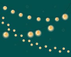 Garland of yellow light bulbs. Festive illumination, lights, lanterns. Design, scenery. vector