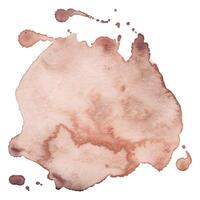Abstract Brown Ink and Watercolor Stain Texture Isolated on White Background. Hand painted aquarelle splash for poster concept, presentations, website, packaging, banner vector