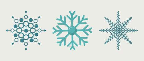 Snowflakes. Set of seasonal illustrations on white background vector