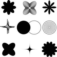 a set of black and white abstract shapes vector