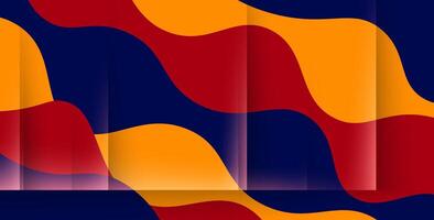 abstract colorful blue orange red, wave shape dynamic shadow background. vector