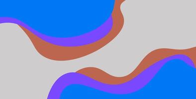abstract blue, orange and brown liquid color with wave shape realistic composition background. vector
