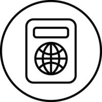 Black Circle Passport Outline Icon for Traveling vector