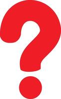 Minimalist red question mark flat icon for modern designs vector