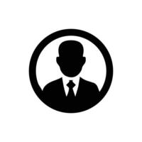 A black and white silhouette of a man in a suit vector