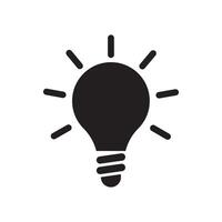 A black light bulb icon on a white background vector