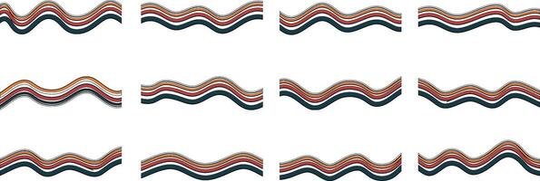 Retro Abstract Wavy Line Illustration vector