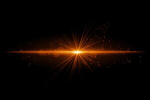 Orange starburst. Radiant light beam, glowing particles, bright star effect, warm illumination, abstract lighting design, futuristic energy, decorative modern visual vector