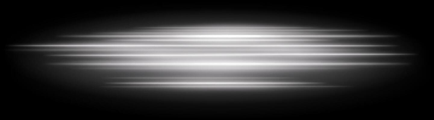 White motion blur icon. Dynamic horizontal streaks, glowing purple light, abstract motion effect, futuristic energy, speed visual, modern lighting decor, radiant design