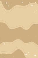 Abstract Beige Background With Wavy Lines and Sparkling Stars, Design. Perfect for design projects requiring a calming, minimalist aesthetic. vector