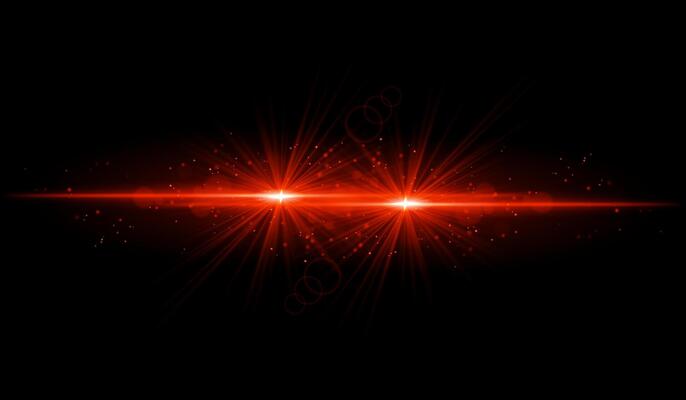 Dual red starburst. Bright intersecting beams, glowing particles, radiant light effects, warm illumination, abstract lighting design, futuristic energy, decorative visuals