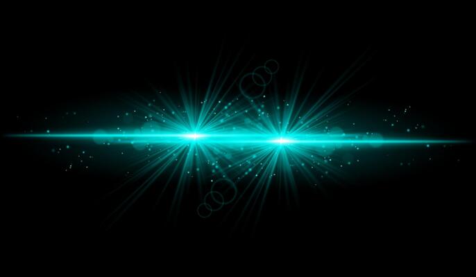Dual Blue starburst. Bright intersecting beams, glowing particles, radiant light effects, warm illumination, abstract lighting design, futuristic energy, decorative visuals